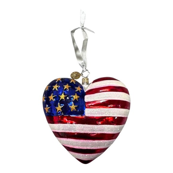 Christopher Radko Brave Heart 2001 American Red Cross Ornament 5” USA Flag 9/11 - Picture 1 of 7